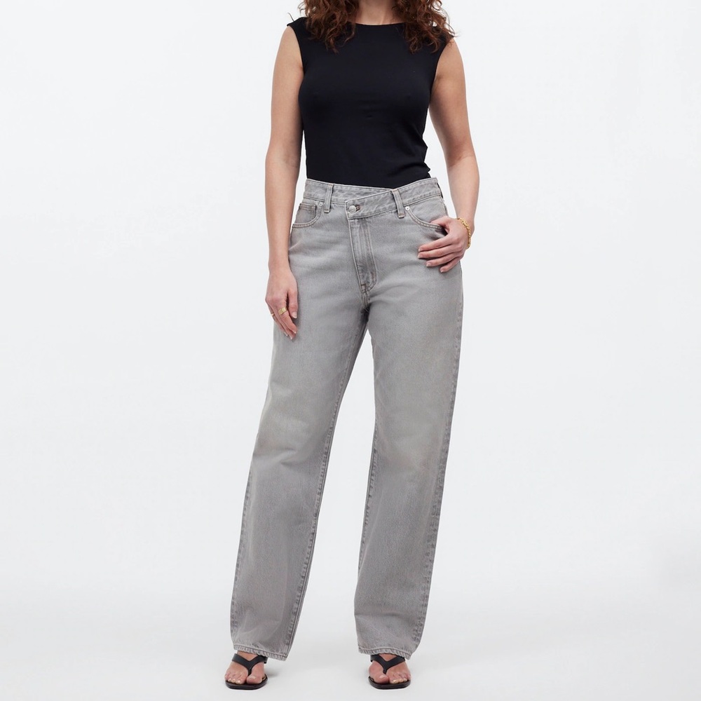 NWT The Curvy '90s Straight Jean Cross Tab Waist Jean in Heywood Wash Size 29